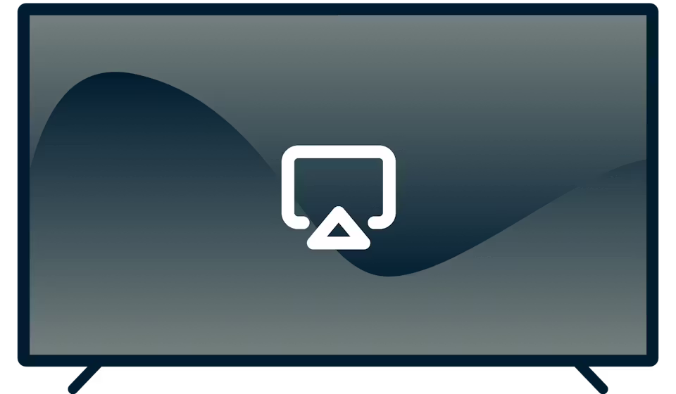 TV'de AirPlay logosu.